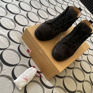 Christian Louboutain Red Bottoms, Men’s Size US (12) EU (45) Charcoal Suede